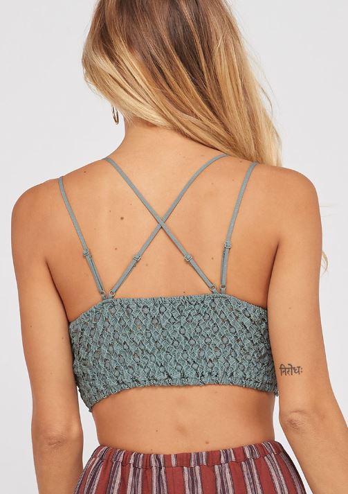 Floral Bralette in Teal Grey - I Love Bon Bon