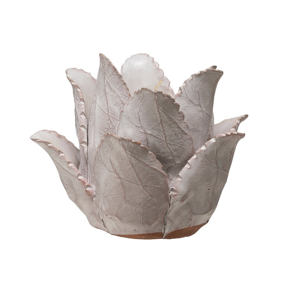 Terra-Cotta Flower Tealight - I Love Bon Bon